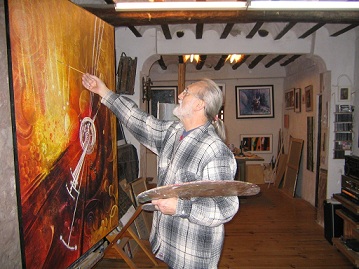 El artista en su estudio.